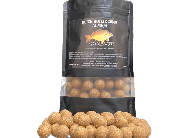 Boilies Royal Baits Almeja 20mm 800g - Tienda Carpfishing