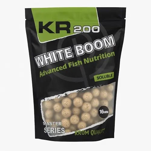 Boilies Solubles Krom Quality KR200 White Boom 12 mm 800G - Tienda Carpfishing