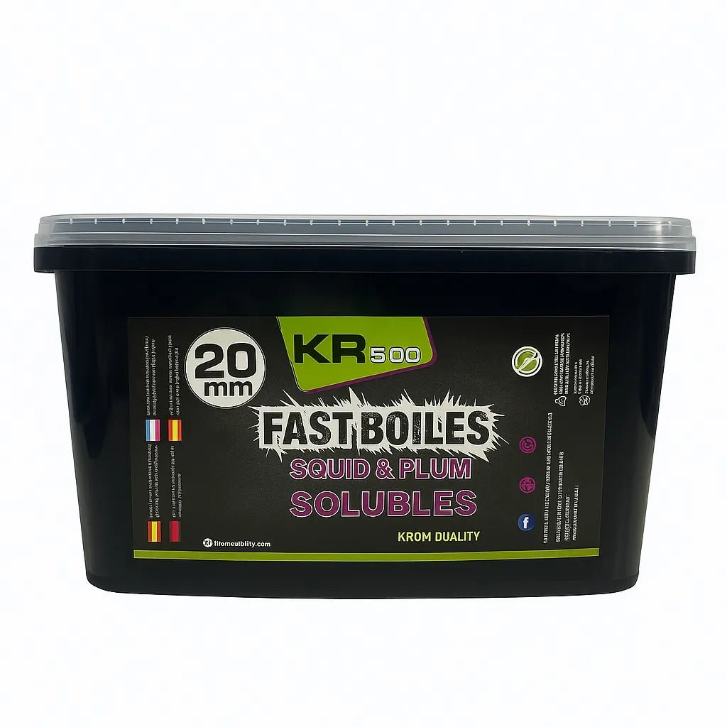 Boilies Solubles Krom Quality KR500 Squid & Plum 20 mm 3KG - Tienda Carpfishing