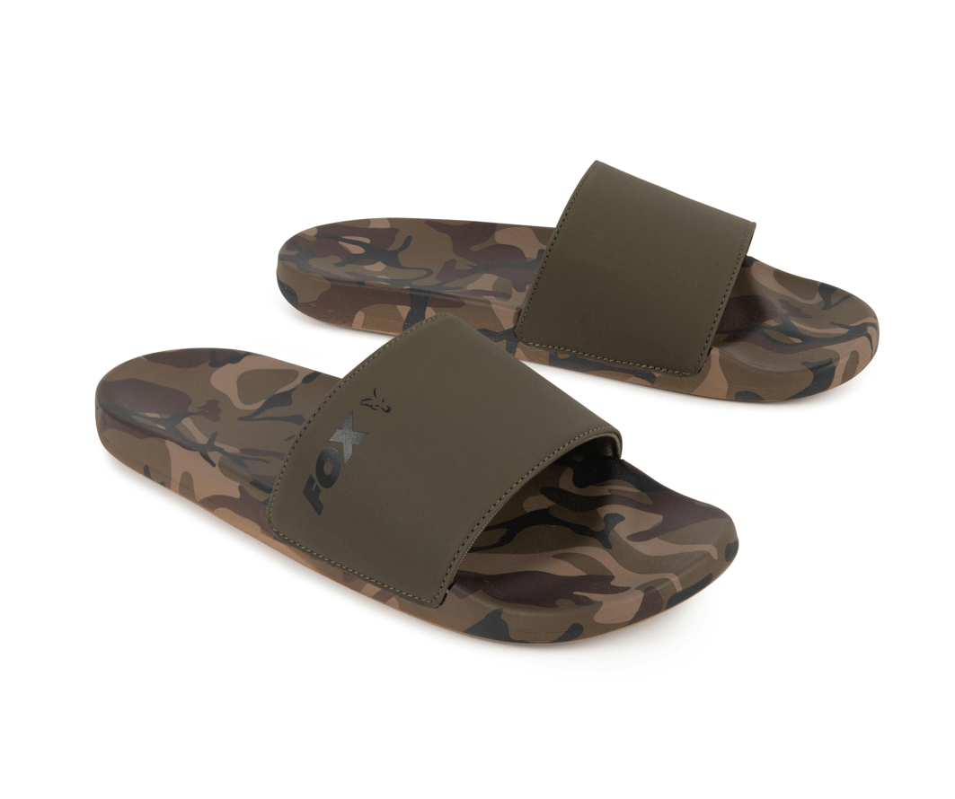 Chanclas Fox Sliders Caqui/Camo - Tienda Carpfishing