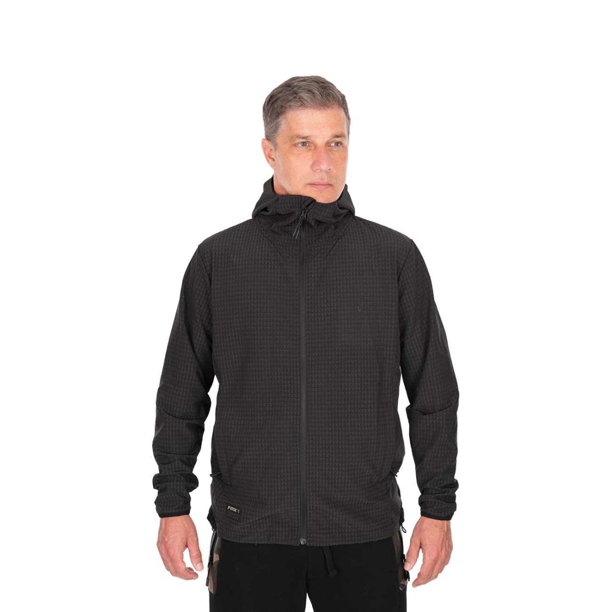 Chaqueta Fox Premium Mid Layer Negro con capucha - Tienda Carpfishing