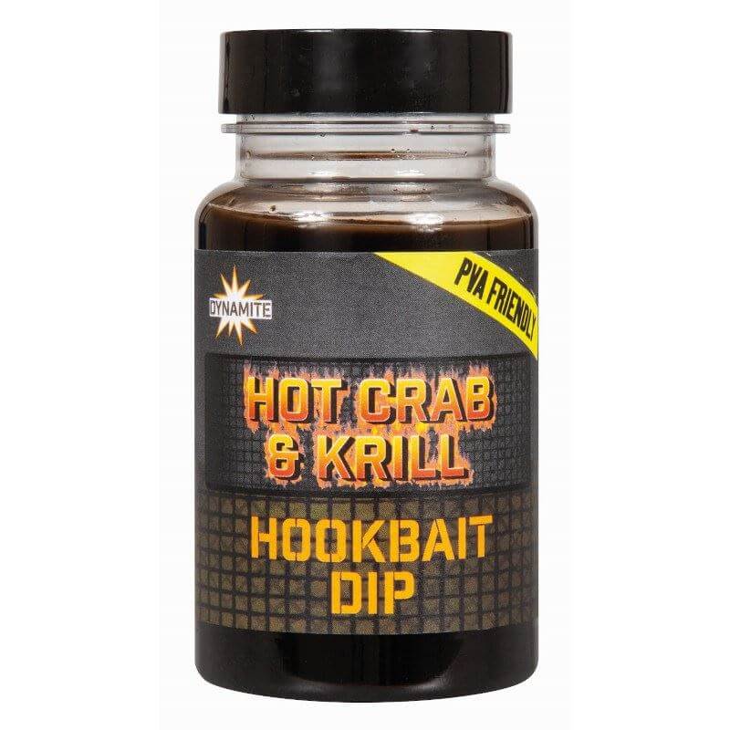 Dip Dynamite Baits Hot Crab Krill 100 ml - Tienda Carpfishing