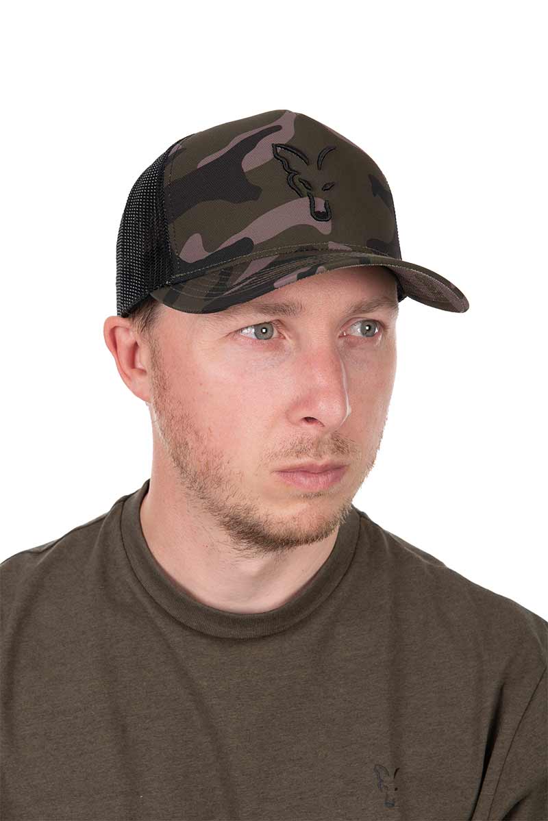 Gorra Fox Trucker Negra - Camo - Tienda Carpfishing