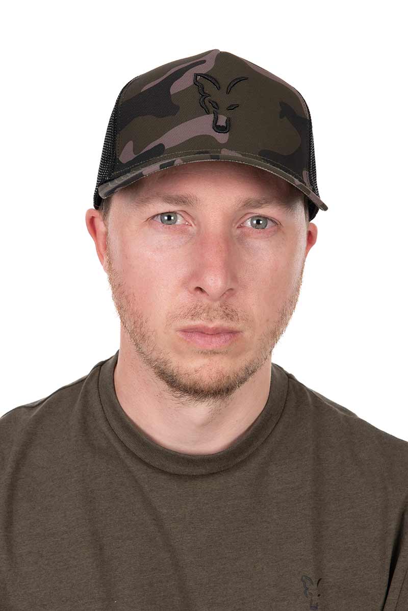 Gorra Fox Trucker Negra - Camo - Tienda Carpfishing