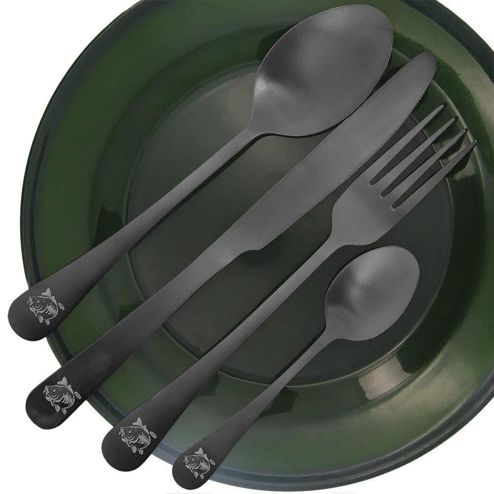 Juego de cubiertos NGT + funda de neopreno - Tienda Carpfishing
