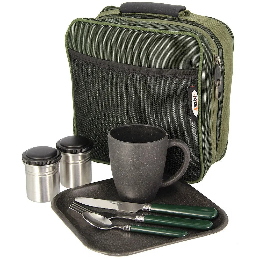Juego de cubiertos NGT para 1 persona - Tienda Carpfishing
