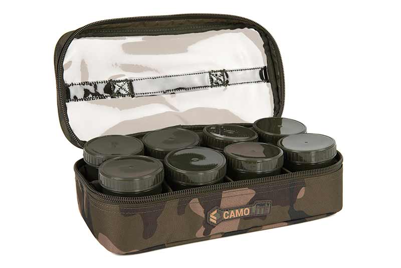 Macuto de 12 botes de cebo Fox Camolite - Tienda Carpfishing