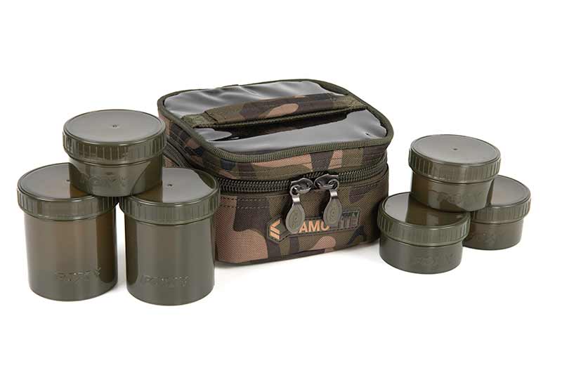 Macuto de 6 botes de cebo Fox Camolite - Tienda Carpfishing