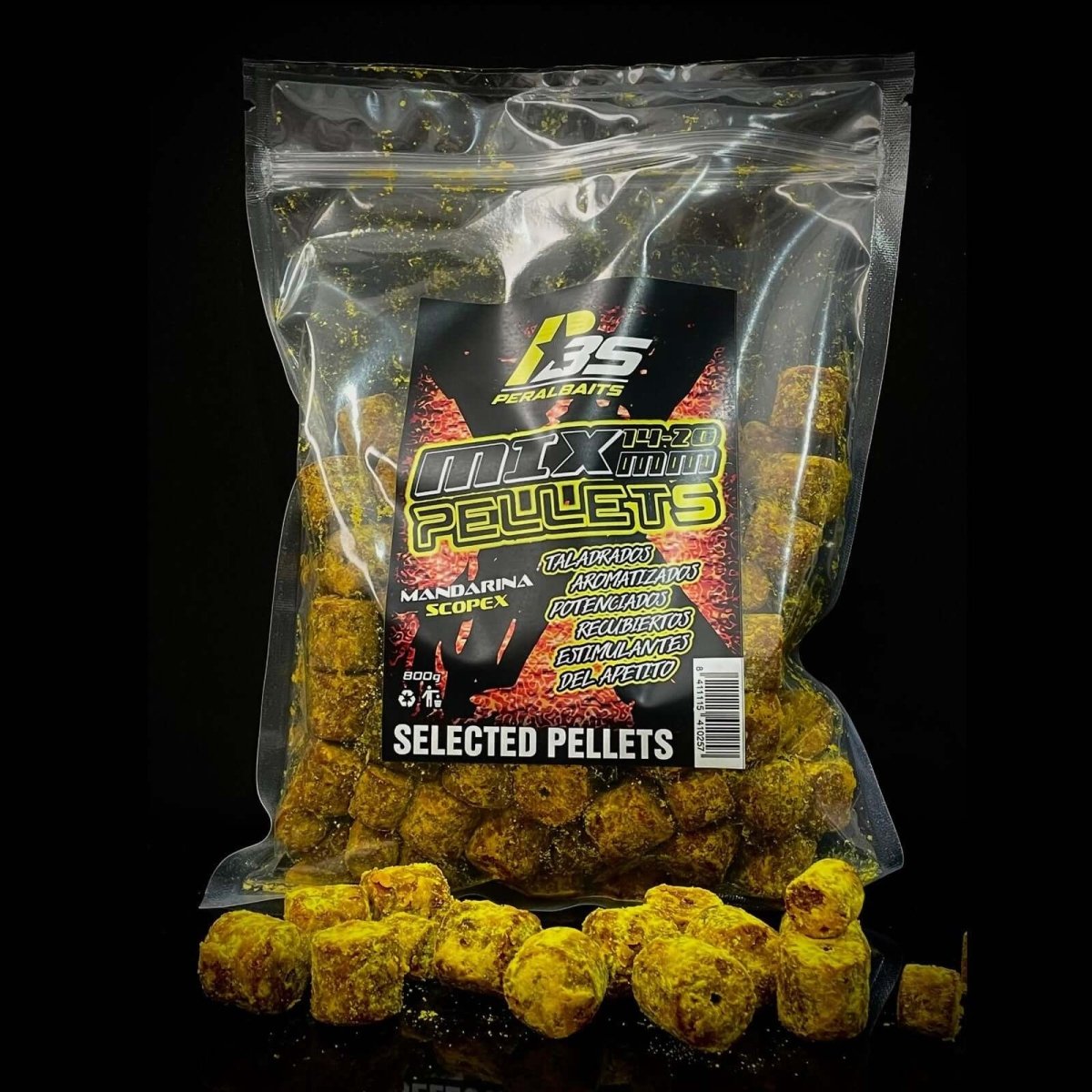 Mix Pellets Peralbaits Mandarina Scopex 14 - 20 mm - Tienda Carpfishing