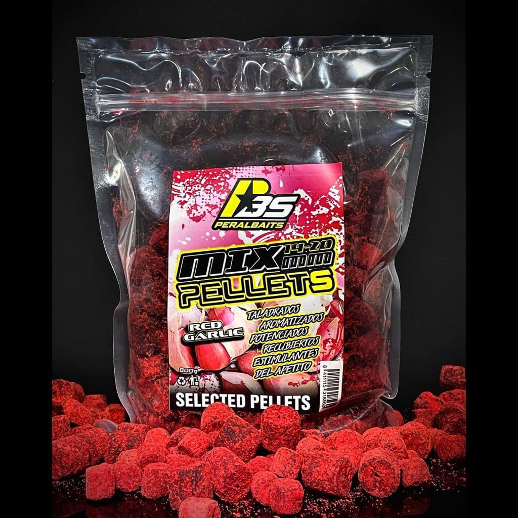 Mix Pellets Peralbaits Red Garlic 14 - 20 mm - Tienda Carpfishing