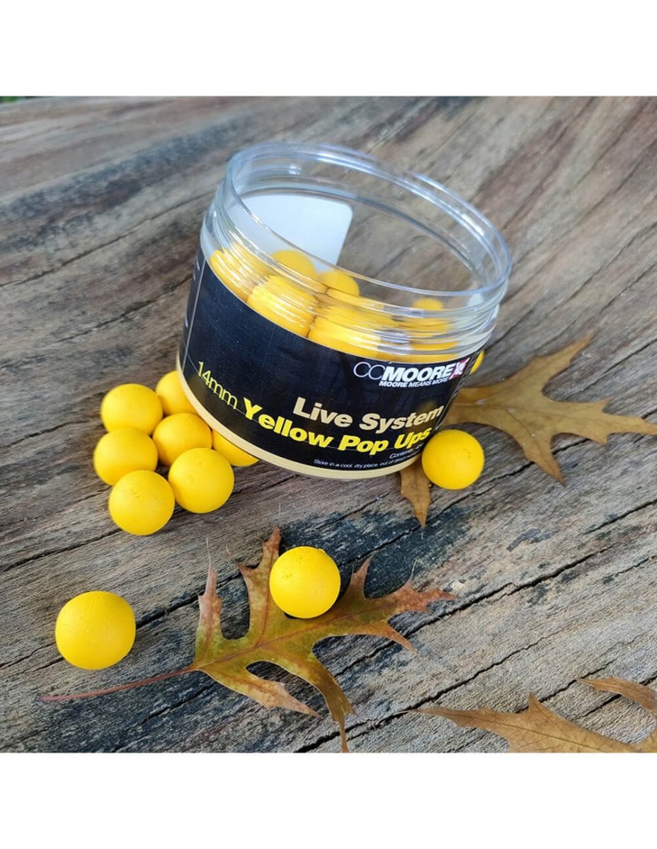Pop ups Ccmoore Live System Amarillo 14 mm - Tienda Carpfishing