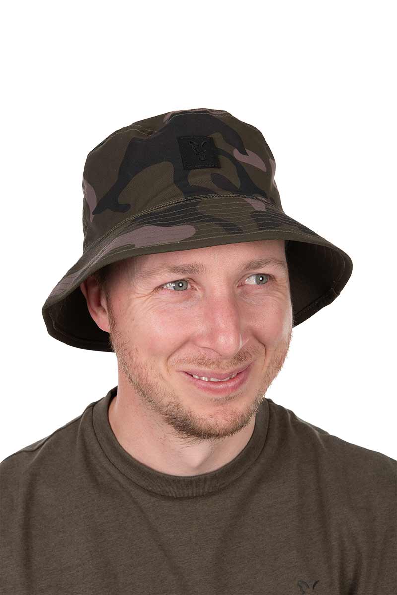 Sombrero Reversible Fox Caqui Camo - Tienda Carpfishing