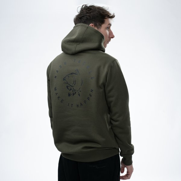 Sudadera Nash Make It Happen Carp Logo Verde - Tienda Carpfishing