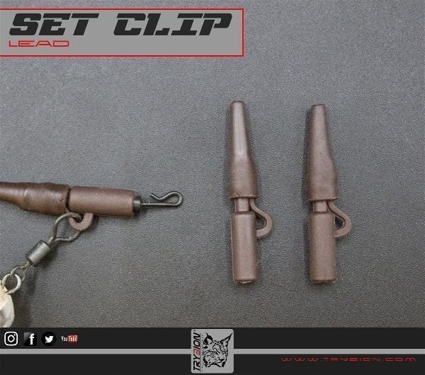 Set clip plomo marrón Trybion - Tienda Carpfishing