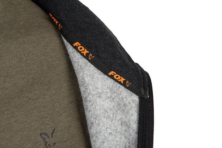Sudadera Fox Collection LW Negra y Naranja de cremallera - Tienda Carpfishing
