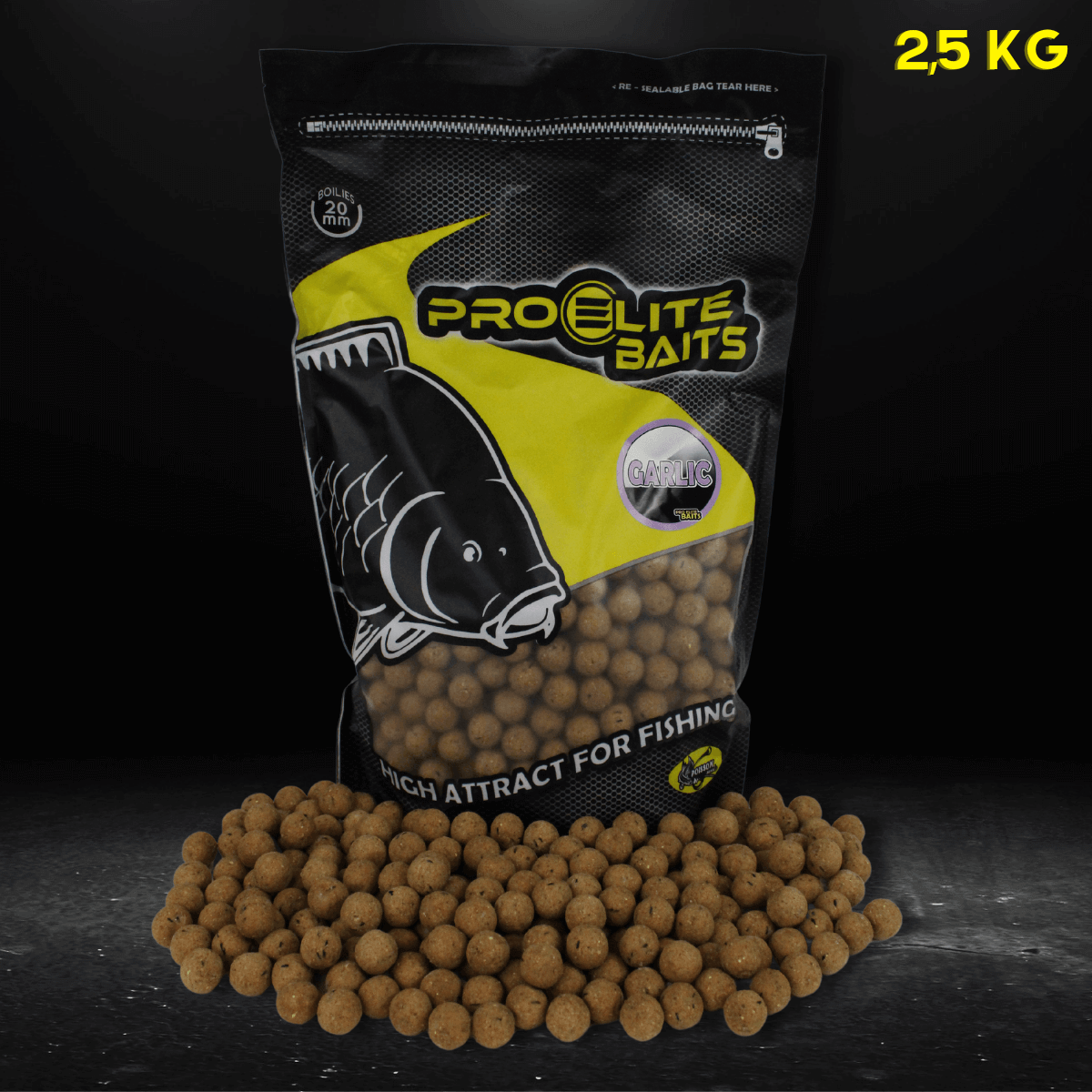Boilies Pro Elite Baits Garlic 20 mm 2,5 Kg - Tienda Carpfishing