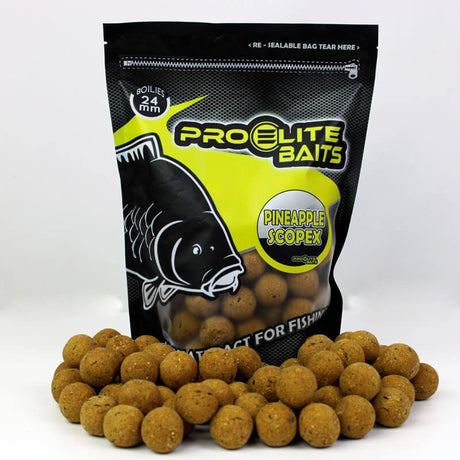 Boilies Pro Elite Baits Piña Scopex 24 mm - Tienda Carpfishing
