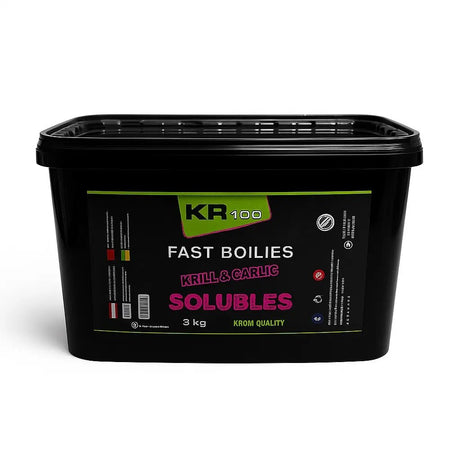 Boilies Solubles Krom Quality KR100 Krill & Garlic 16 mm 3KG - Tienda Carpfishing