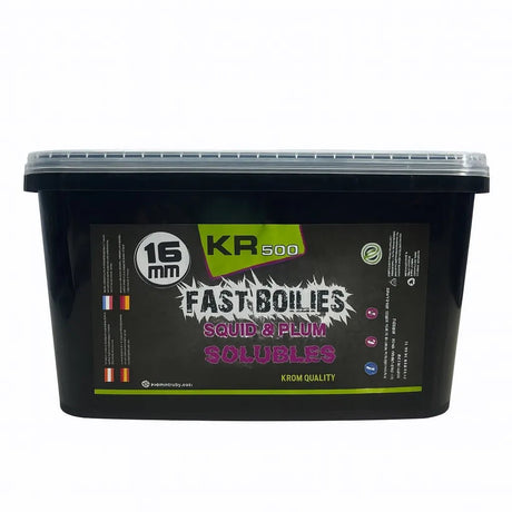 Boilies Solubles Krom Quality KR500 Squid & Plum 16 mm 3KG - Tienda Carpfishing