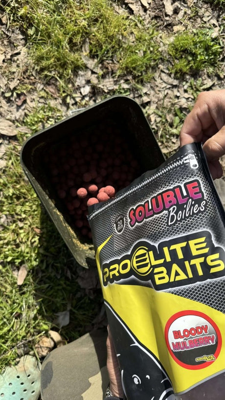 Boilies Solubles Pro Elite Baits Bloody Mulberry 20 mm 3,5 Kg - Tienda Carpfishing