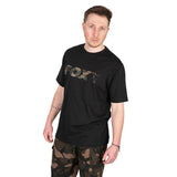 Camiseta Fox Logo T Negro/Camo - Tienda Carpfishing