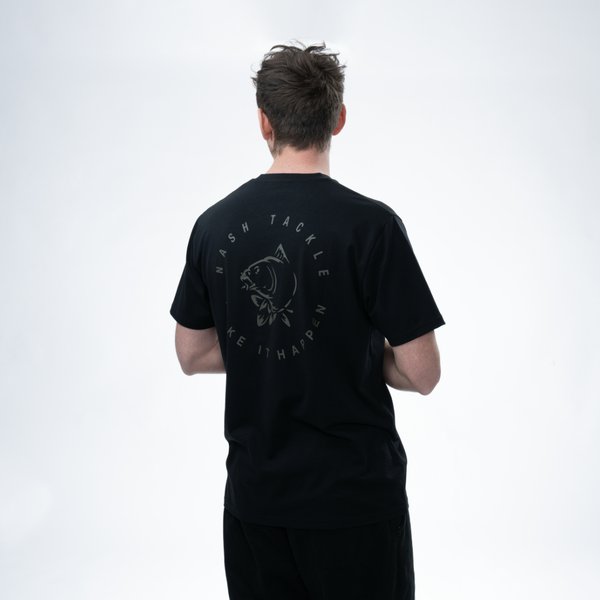 Camiseta Nash Make It Happen Carp Logo Negra - Tienda Carpfishing