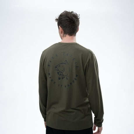 Camiseta Nash Make It Happen Verde manga larga - Tienda Carpfishing