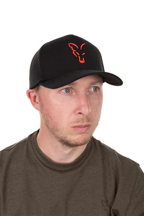Gorra Fox Baseball Negro - Naranja - Tienda Carpfishing