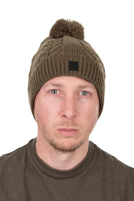 Gorro Fox Caqui con bola - Tienda Carpfishing