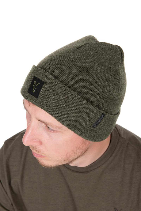 Gorro Fox Collection Beanie Verde y Negro - Tienda Carpfishing