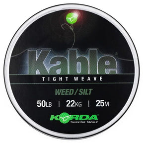 Leadcore Korda Kable Tight Weave Weed 50 lb / 25 m - Tienda Carpfishing