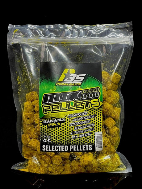 Mix Pellets Peralbaits Banana Piña 14 - 20 mm - Tienda Carpfishing