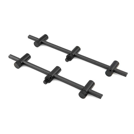 Pack 2 Buzz bars ajustables Fox Black Label Carbon 3 cañas 22 - 25 cm - Tienda Carpfishing