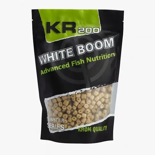 Pellets Krom Quality KR200 Power White Boom 8MM 800G - Tienda Carpfishing