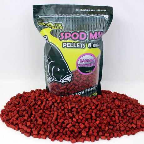Pellets Spod Mix Pro Elite Baits Banana Strawberry 8 mm - Tienda Carpfishing