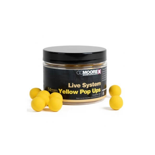 Pop ups Ccmoore Live System Amarillo 14 mm - Tienda Carpfishing