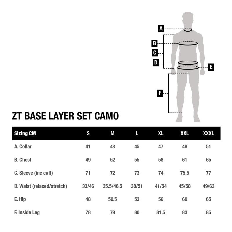 Ropa térmica Nash ZT Base Layer Set Camo - Tienda Carpfishing