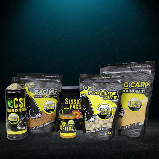 Session Pack Pro Elite Baits Piña Scopex White - Tienda Carpfishing