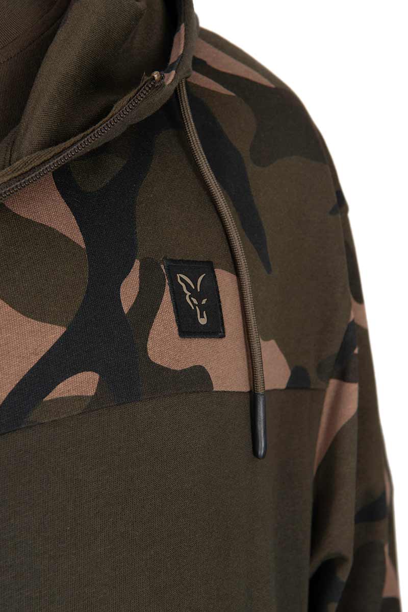 Sudadera Fox LW Caqui y Camo con capucha y cremallera - Tienda Carpfishing