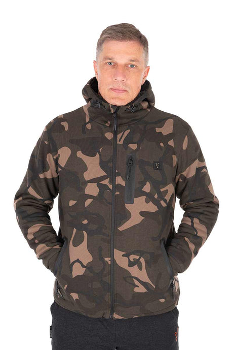 Sudadera Fox Prem Sherpa con capucha y cremallera - Tienda Carpfishing