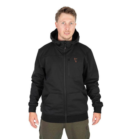 Sudadera Fox Shell Negra/Naranja - Tienda Carpfishing