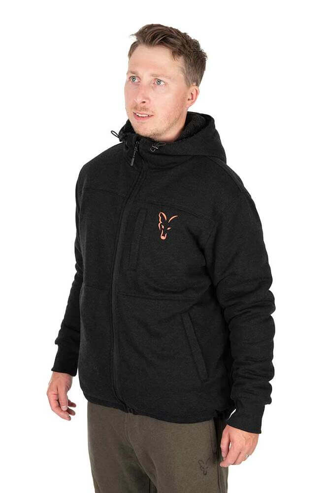 Sudadera Fox Sherpa Negra/Naranja - Tienda Carpfishing