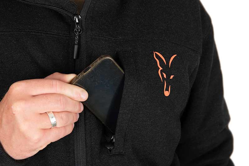 Sudadera Fox Sherpa Negra/Naranja - Tienda Carpfishing