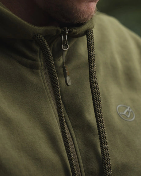 Sudadera Korda Kore Zip Pro Verde con capucha - Tienda Carpfishing
