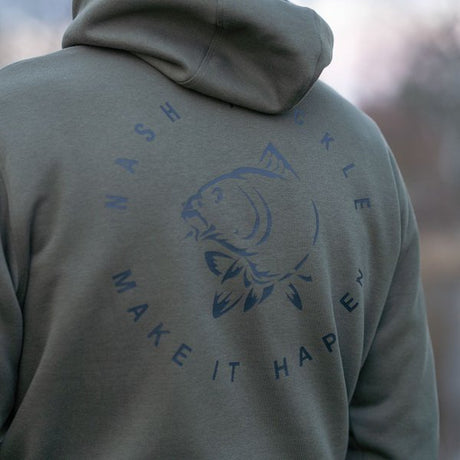 Sudadera Nash Make It Happen Carp Logo Verde - Tienda Carpfishing