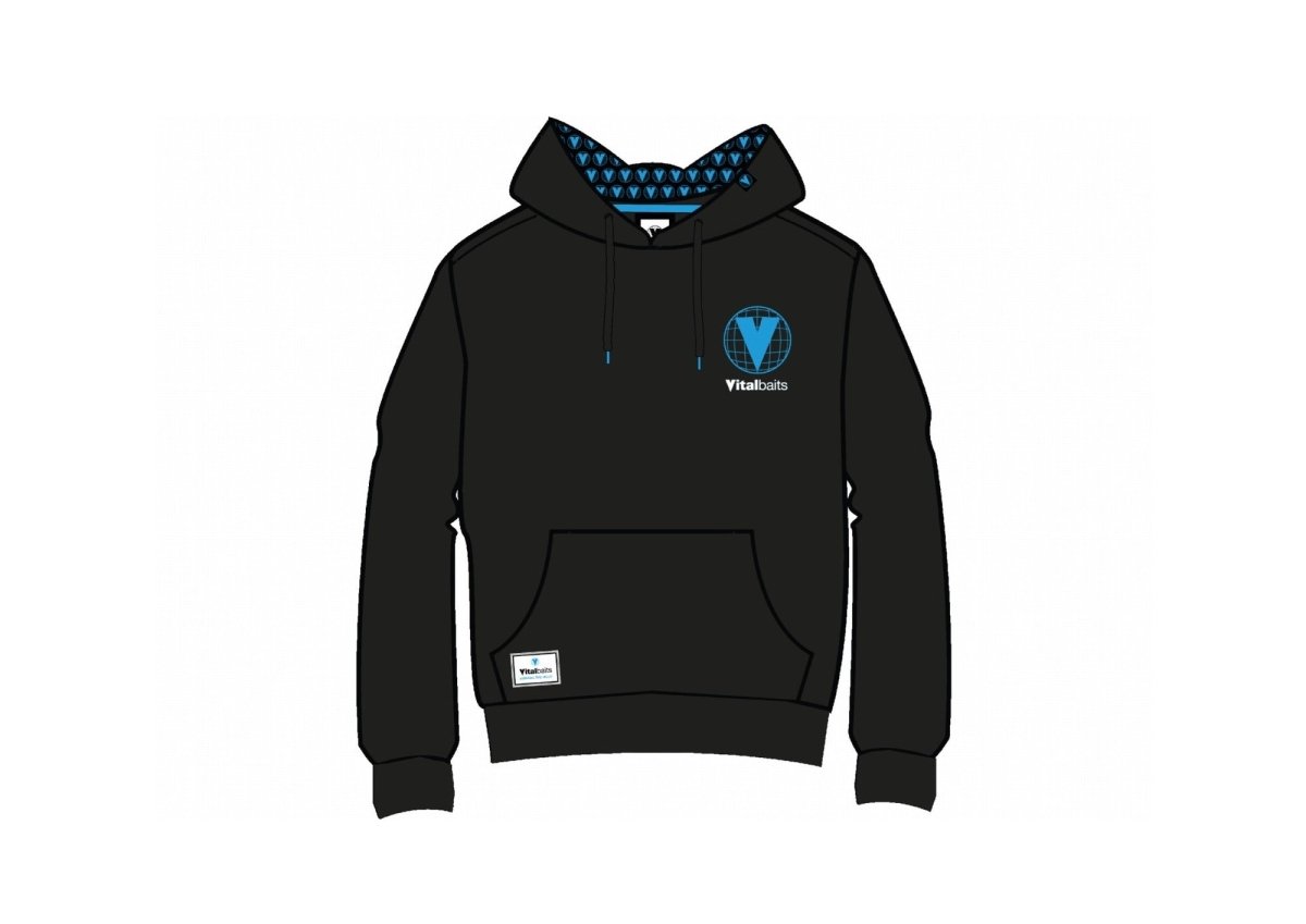 Sudadera Vitalbaits Azul con capucha - Tienda Carpfishing