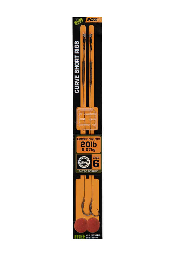 Anzuelos montados Fox Curve Short Camotex - Tienda Carpfishing