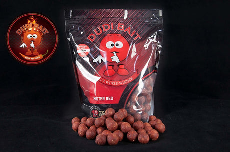Boilies Dudi Bait Solubles Mister Red Super Hot 16 mm - Tienda Carpfishing