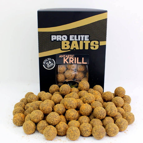 Boilies Pro Elite Baits Gold Antartic Krill 24 mm - Tienda Carpfishing