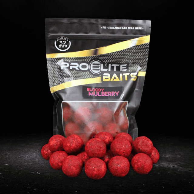 Boilies Pro Elite Baits Gold Bloody Mulberry 32 mm - Tienda Carpfishing
